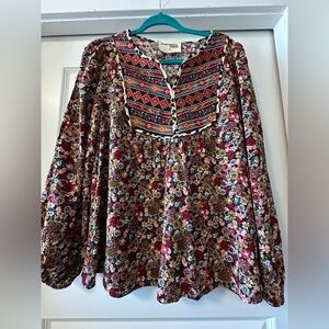 Savanna Jane Boho Floral Peasant Top – Size M